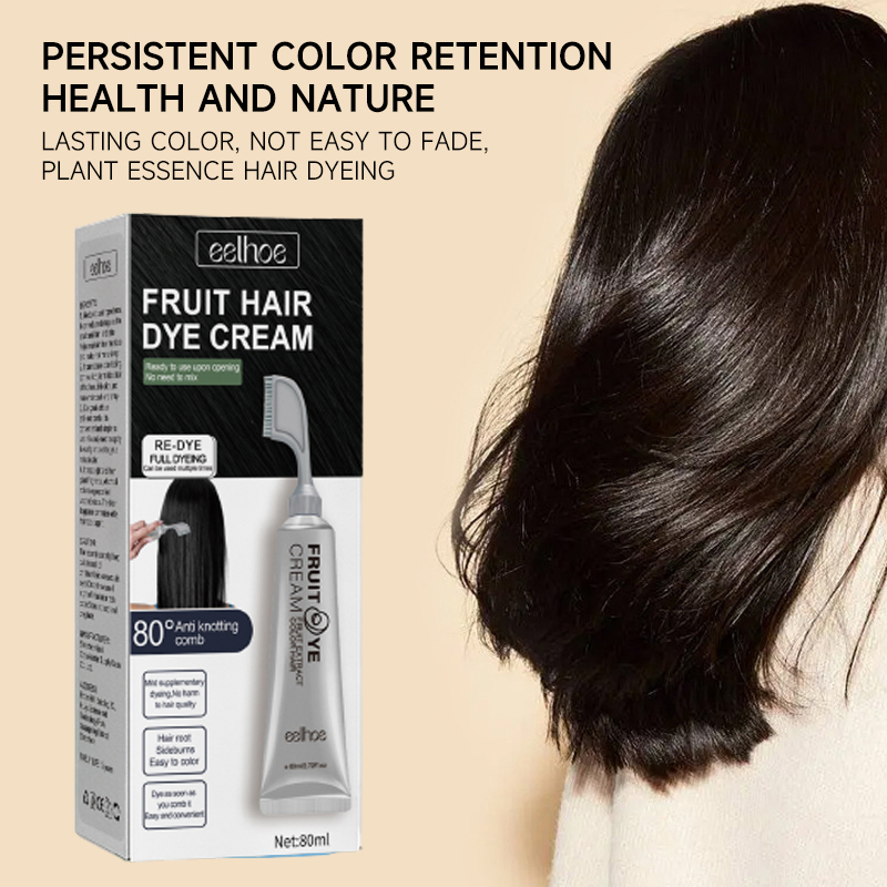 Black Fruit Hair Dyeing Cream natural fruit hair dye With comb no ...