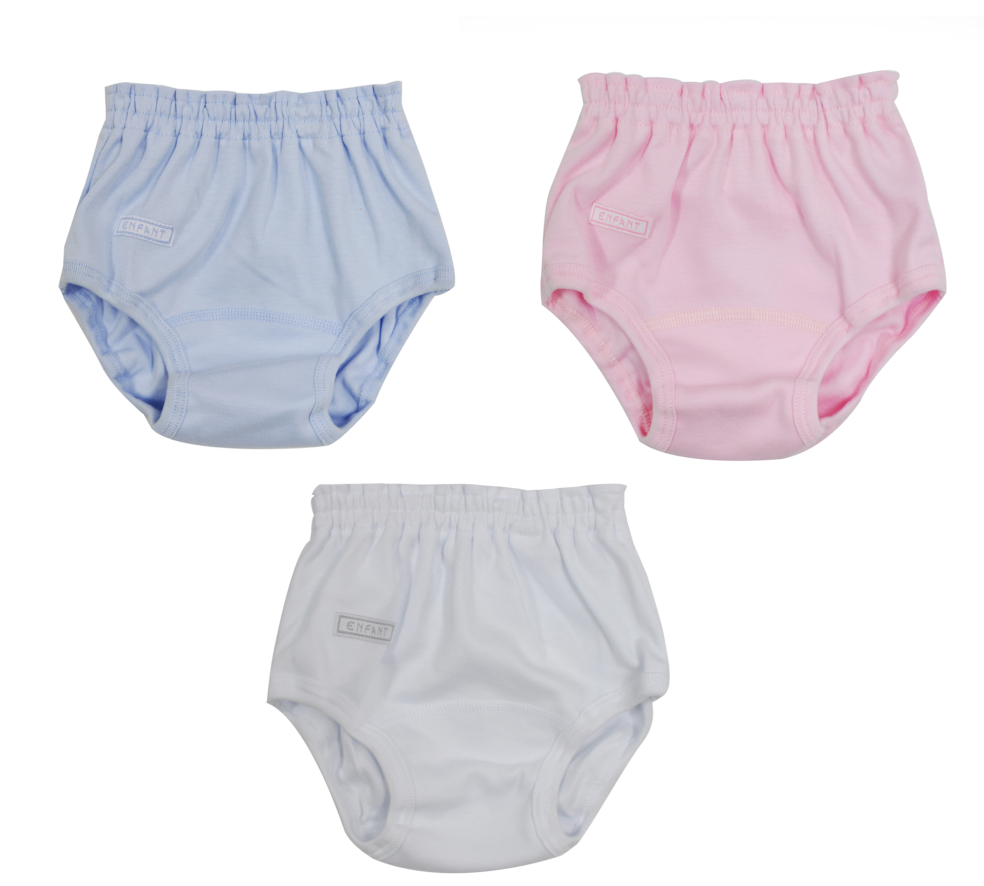 Enfant Unisex boy girl Baby White Panty Brief (White , pink , blue