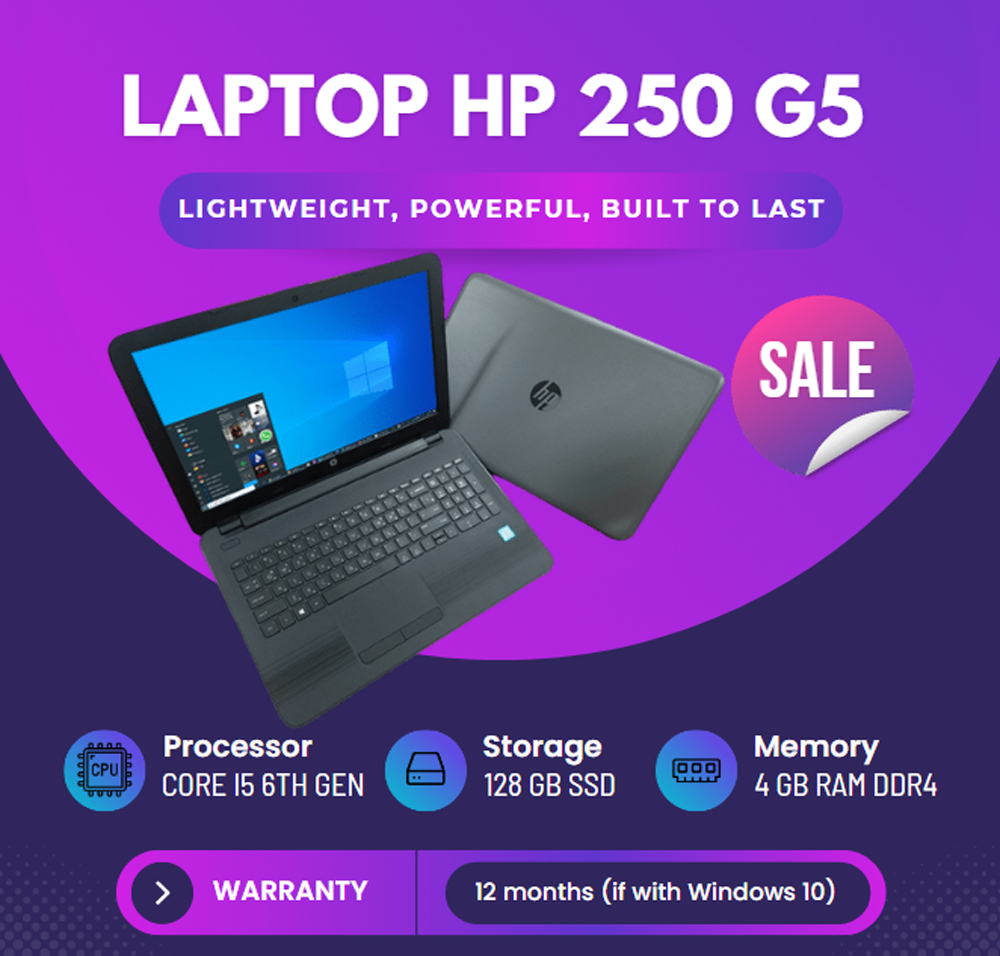 Laptop HP 250 G5 Intel Core i5-6200 6th Gen 4GB DDR4 RAM 128GB SDD Wifi ...