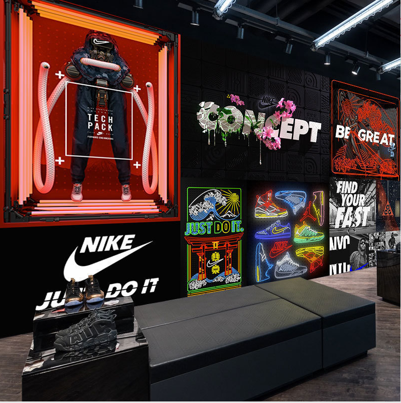 Chaopai wallpaper supreme clothing store wallpaper Nike trend