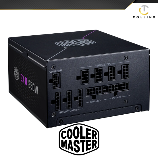850W Cooler Master GX II 80 Plus Gold Rating Certification Power Supply  Fully Modular PSU A/US CABLE ATX Compatible Durable 12VHPWR Cable 