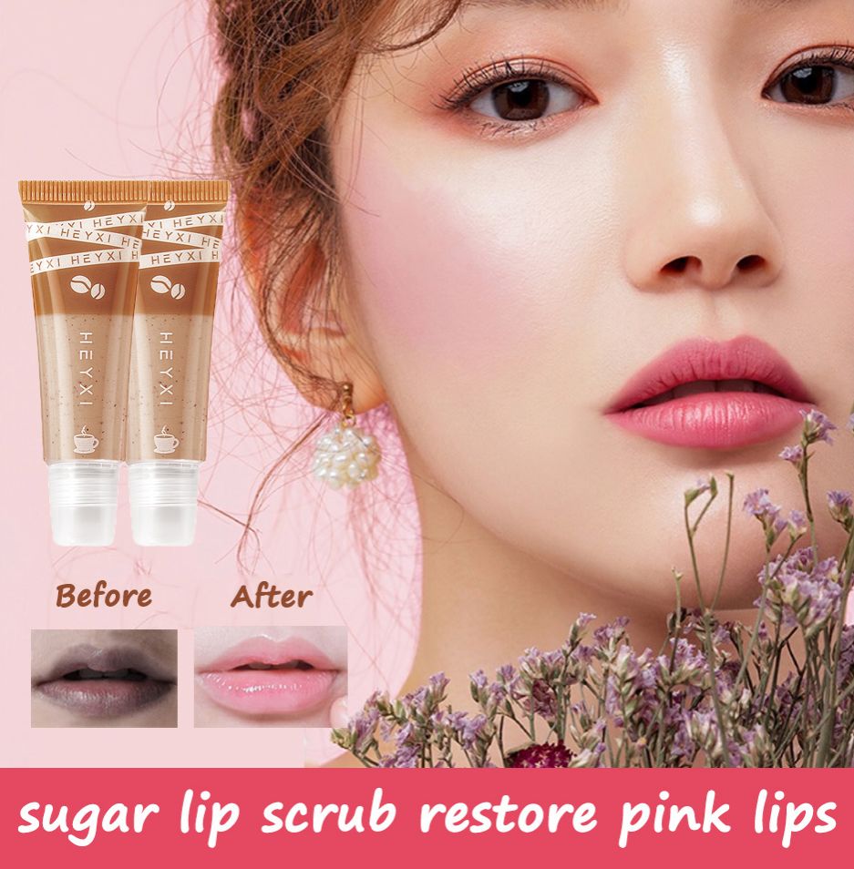 HEYXI Coffee lip scrub for dark lips exfoliating fading lip lines