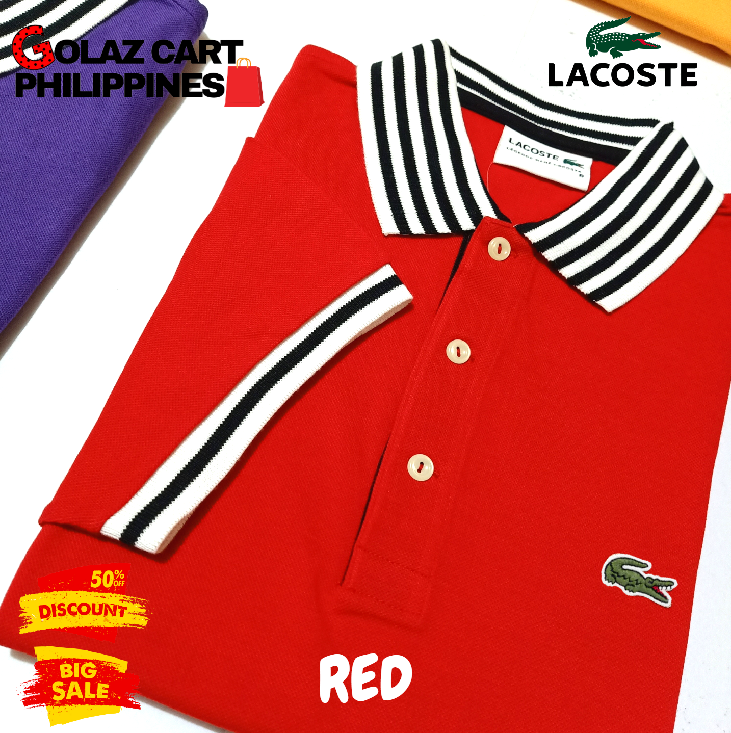 LACOSTE POLO SHIRT FOR MEN QUAD TIPPED 