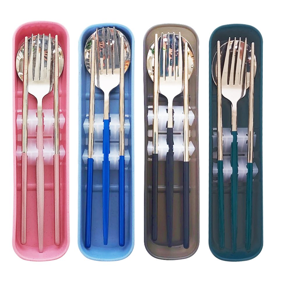 Stainless Steel Spoon Fork and Chopsticks Set with Case Lazada PH