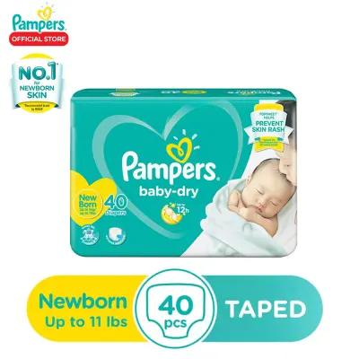 Pampers Baby Dry Taped Diaper Newborn 40 x 1 pack (40 diapers)