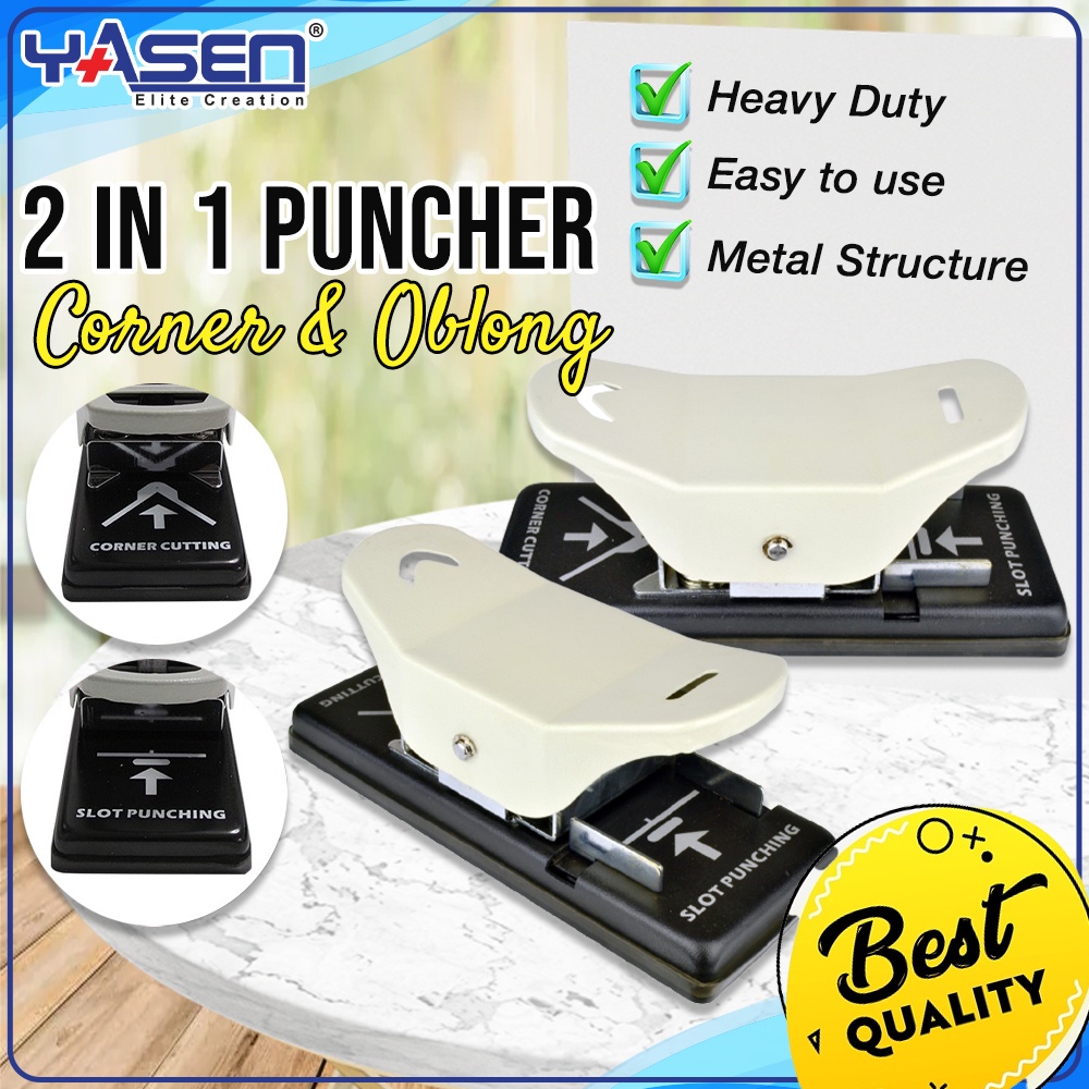 2 in 1 PVC ID Card Puncher [Corner, Oblong] Hole Puncher Corner Round Punch Tool Lazada PH