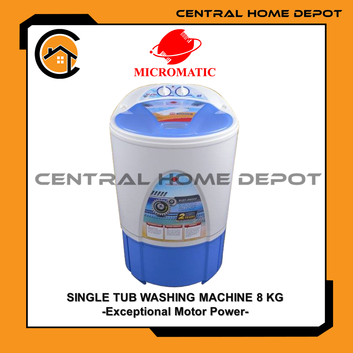 Micromatic Washing Machine 8 KG Single Tub w/Washboard / MWM850A Lazada PH