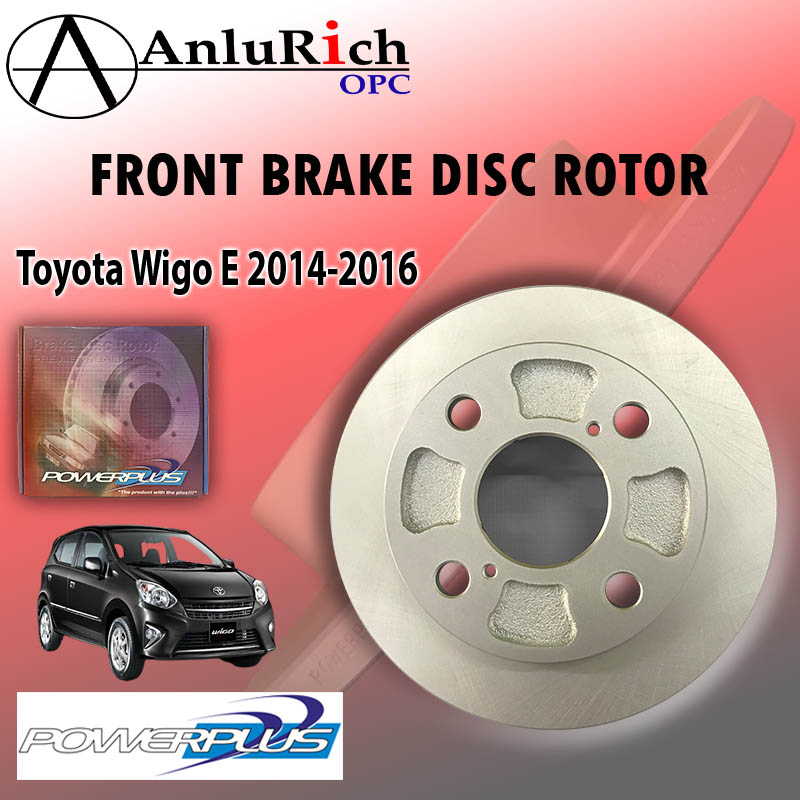 Front Brake Disc Rotor for Toyota Wigo E 2014-2016 Powerplus PRD-47737 ...