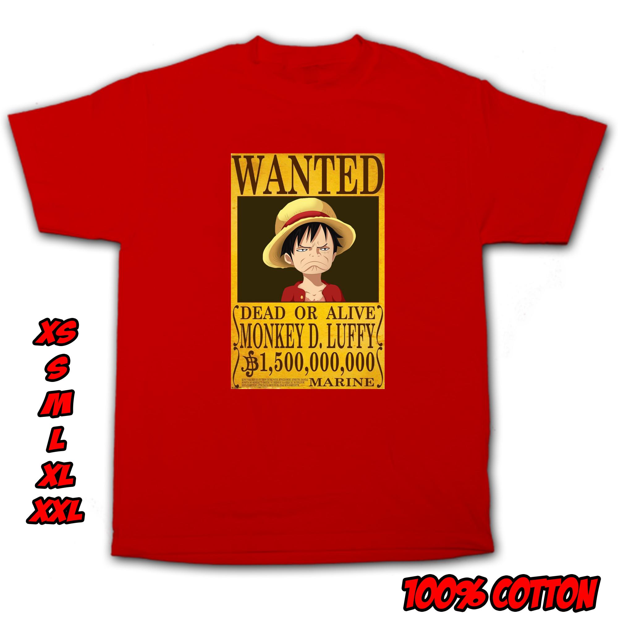 One Piece Wanted Luffy Funny Face Shirt Op17 Lazada Ph