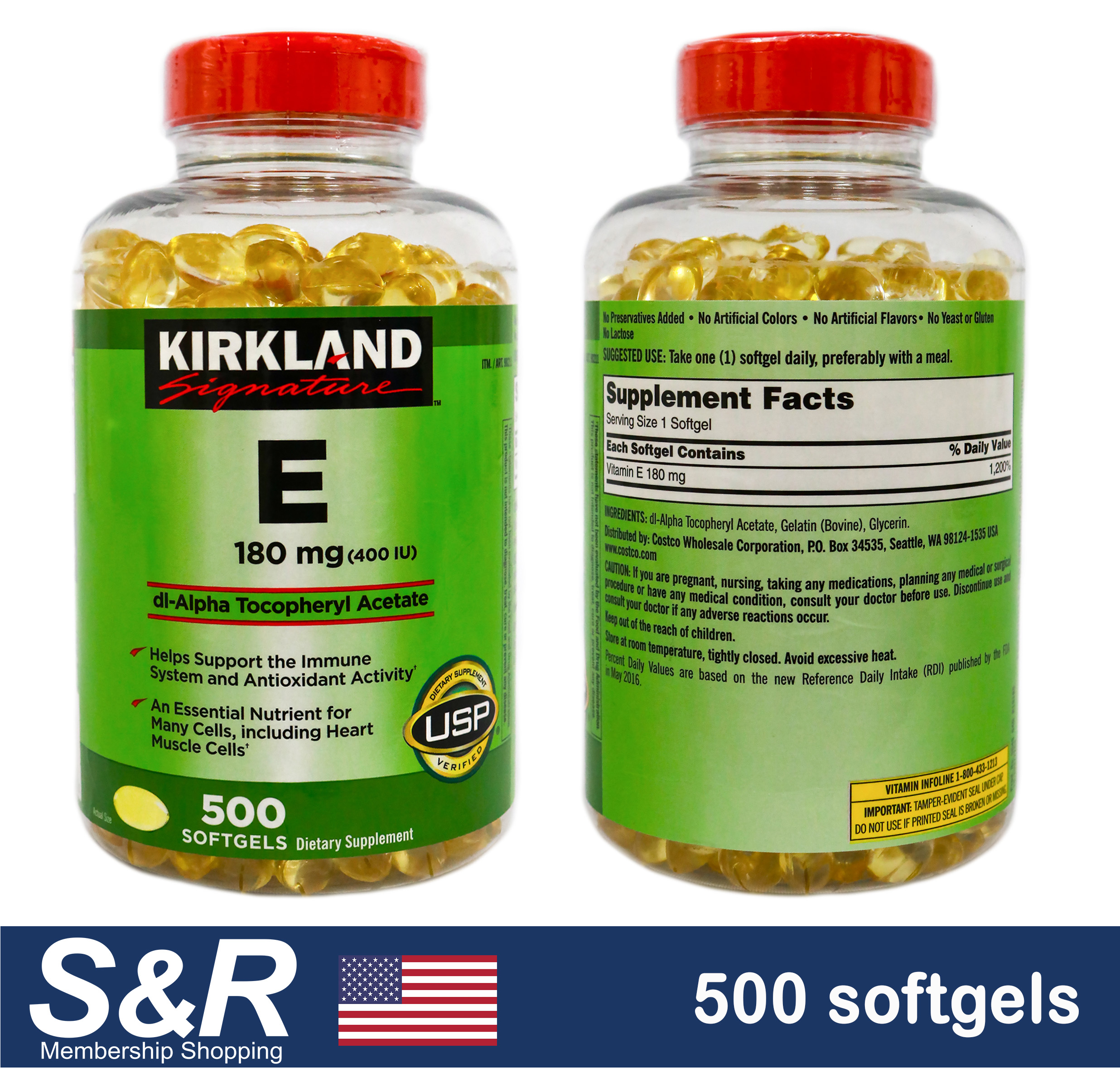 Kirkland Signature Vitamin E 180 mg., 500 Softgels