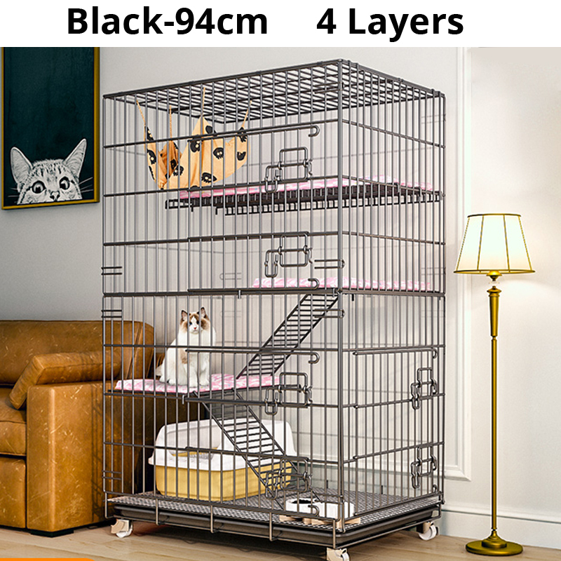 RIZE Cat Cage，Metal Wire Mesh Cat Crate 3 Layer Cat Villa Oversized Cat