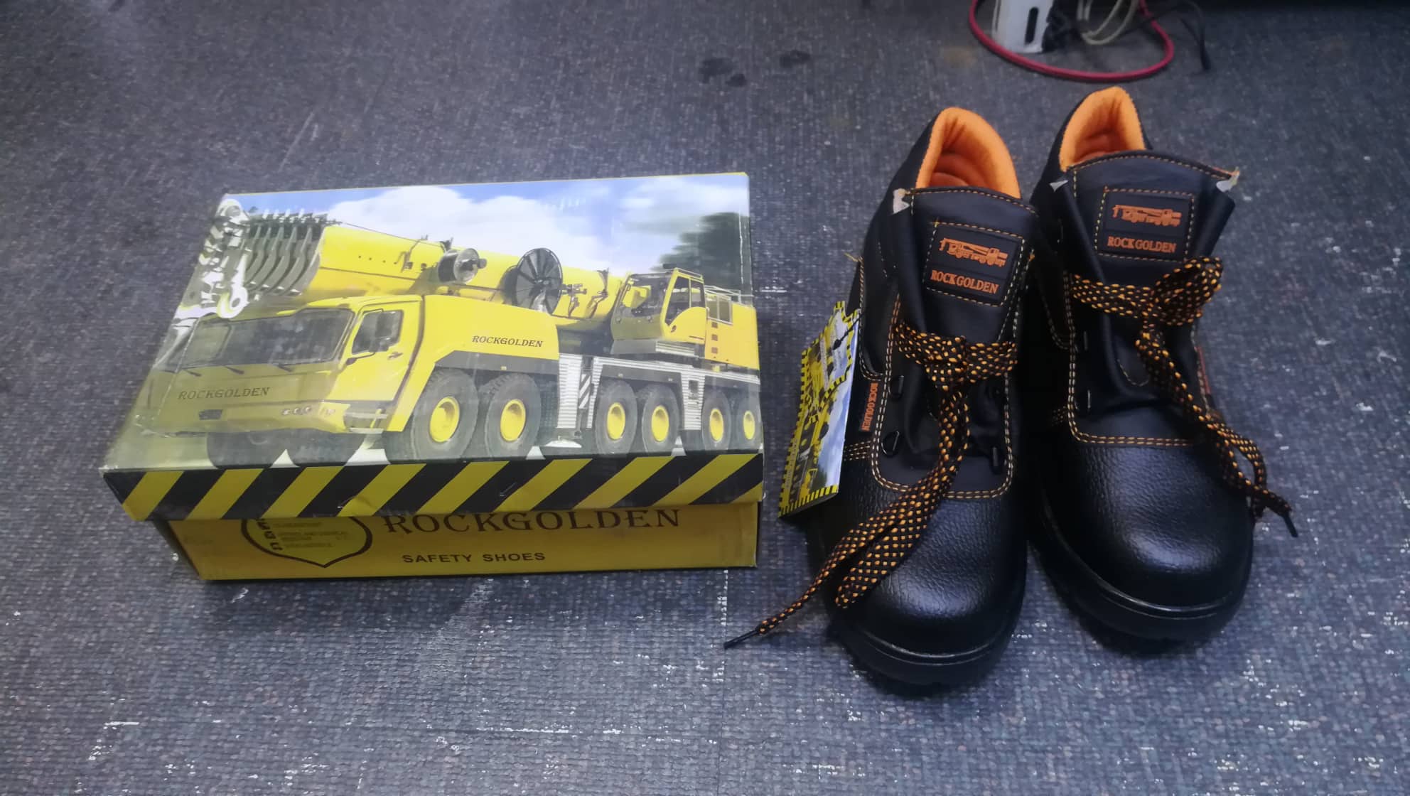 Genuine Leather Dual Density ROCKGOLDEN Safety Shoes Lazada PH