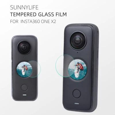 Jox【Ready Stock】2 Sets Sunnylife-tempered Glass Film, Scratch Proof Hd Screen Protector Film, Sports Camera Accessories for Insta360 One X2 Tempered Film Screen Protector Hd Explosion-proof Film