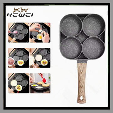 KEWEI Egg Frying Pan 3 Section 2 in 1 Divided Frying Grill Pan