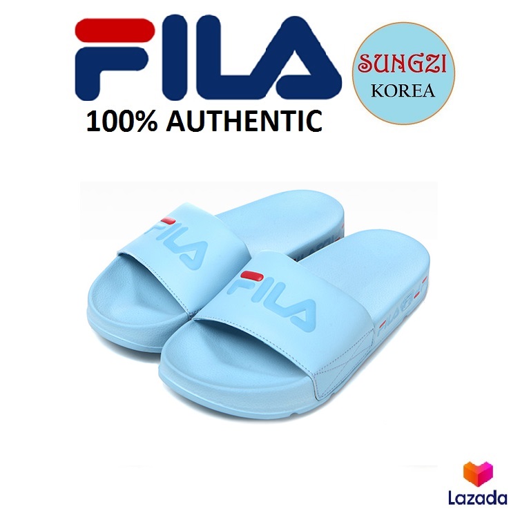 FILA Drifter Tapey Tape Slide Sky Blue UNISEX Lazada PH