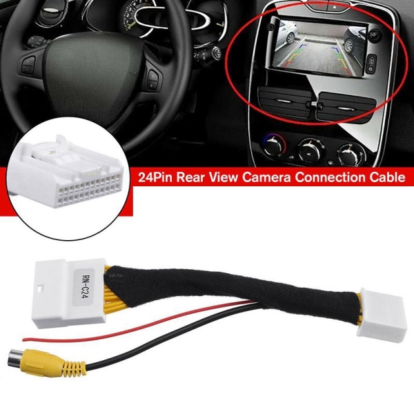 24 Pin Adapter Rear View Camera Connection Cable for Renault&Dacia for Opel for Vauxhall for Clio 4 2012-Up