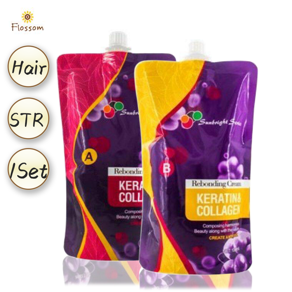 Sunbright Series Hair Keratin & Collagen Rebonding Cream 1000ml*2 Set