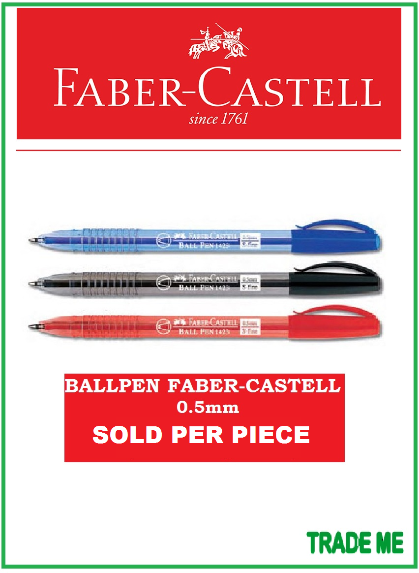 Faber-Castell 1423 Black 0.5mm S-fine Ball Point Pen 10pcs Set 
