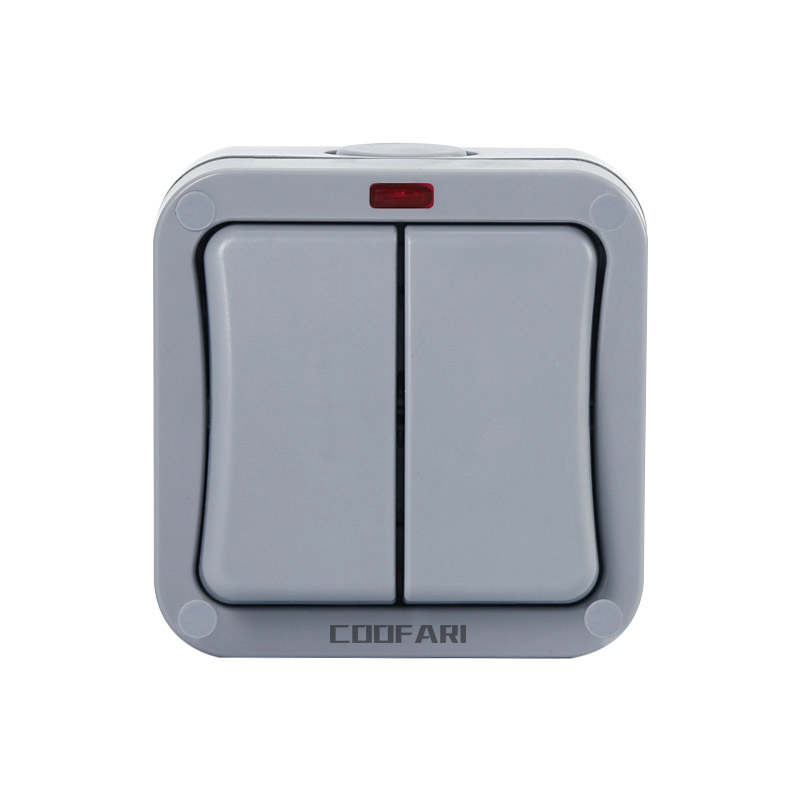 COOFARI IP66 Wall Light Switches 1 2 Gang 2Way Outdoor Waterproof