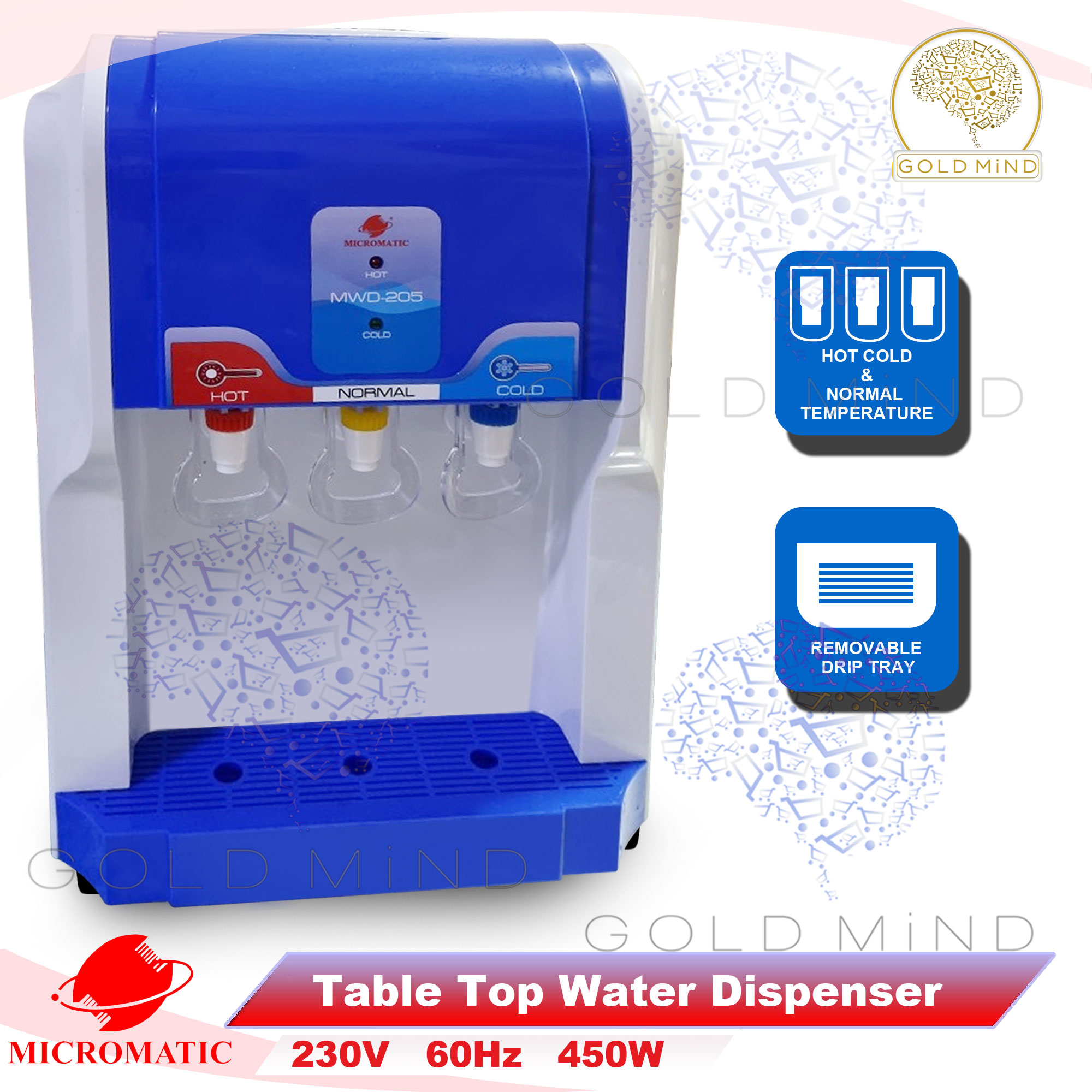 Micromatic Table top Water Dispenser HOT, COLD and NORMAL Function 3L