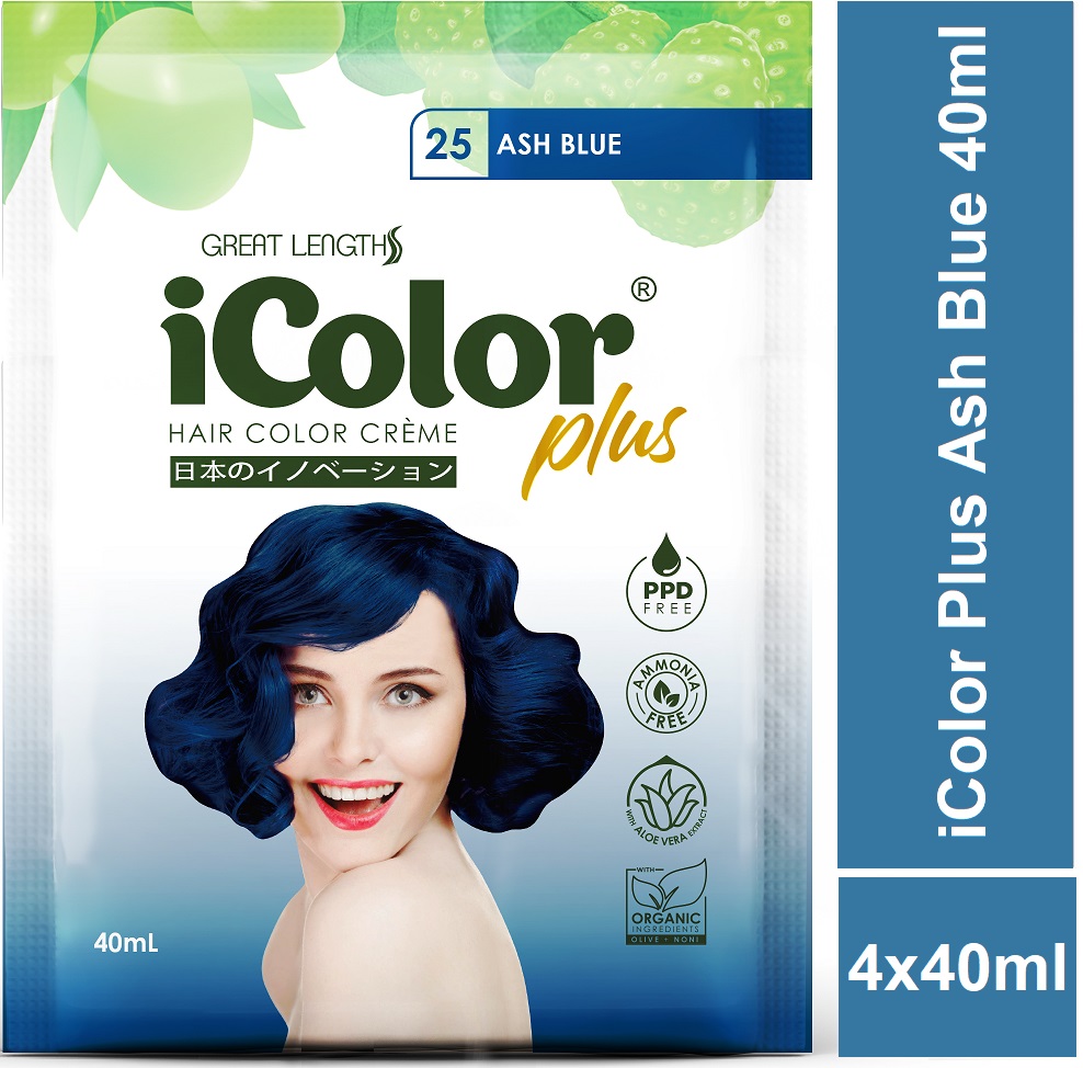 iColor Plus Hair Color Cream Ash Blue 40ml (4 sachets) Lazada PH