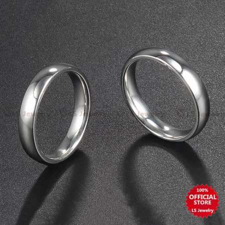 LS Jewelry Buy 1 Take 1 stylish simple stainless steel Silver-plated Couple Ring Unisex