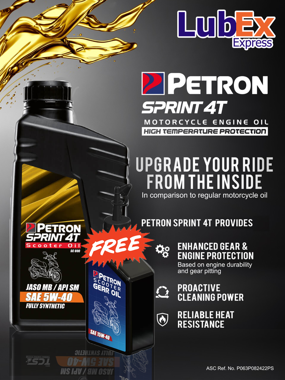 PETRON SPRINT 4T SC800 SCOOTER OIL FULLY SYNTHETIC SAE 5W-40 800ml ...