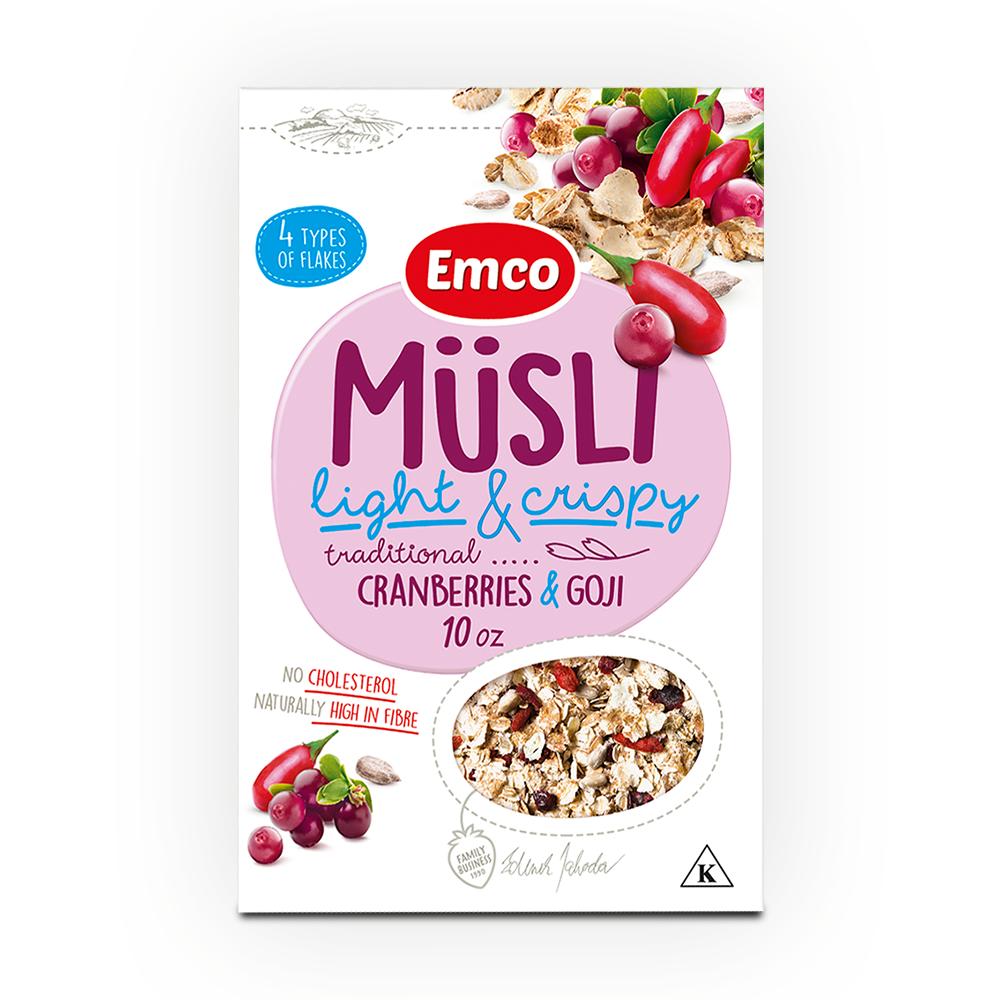 Musli Light and Crispy Cereal with Cranberries and Goji 283g