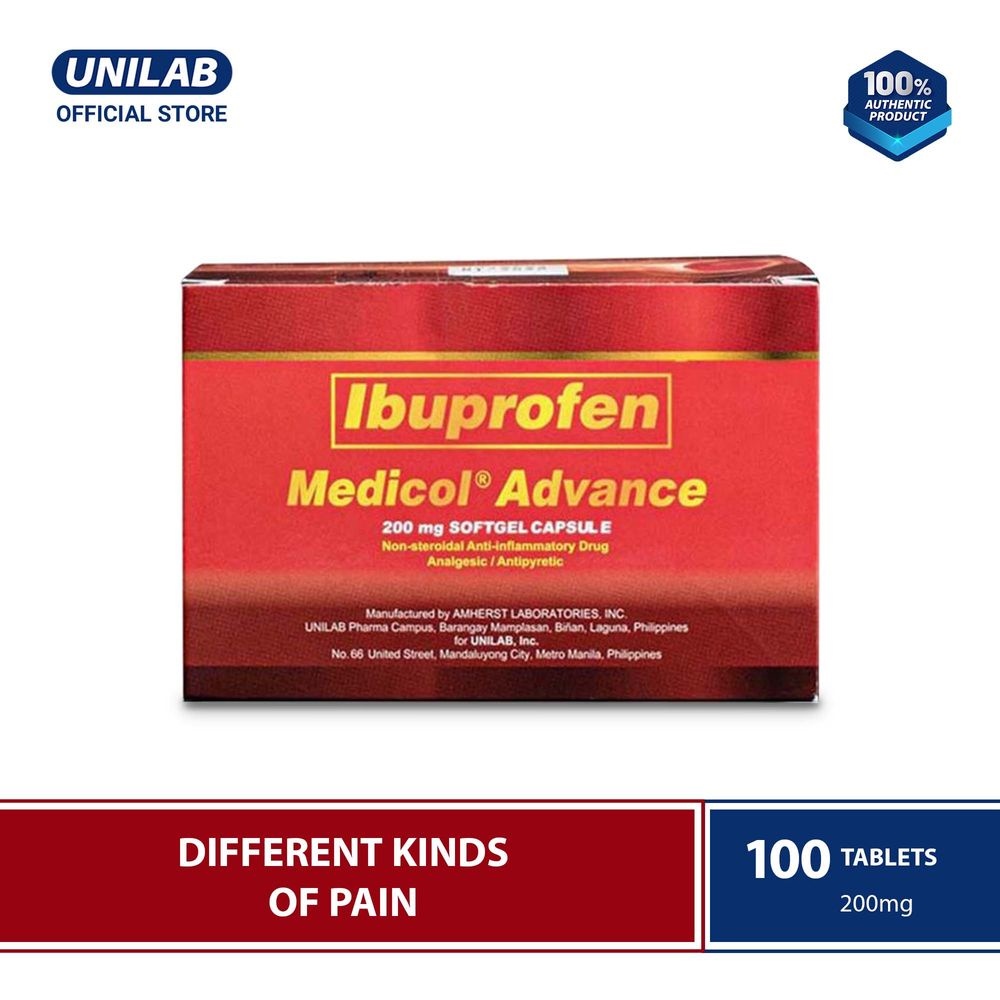 Medical supplies Unilab Medicol Advance 200 mg 100 Capsules Ibuprofen