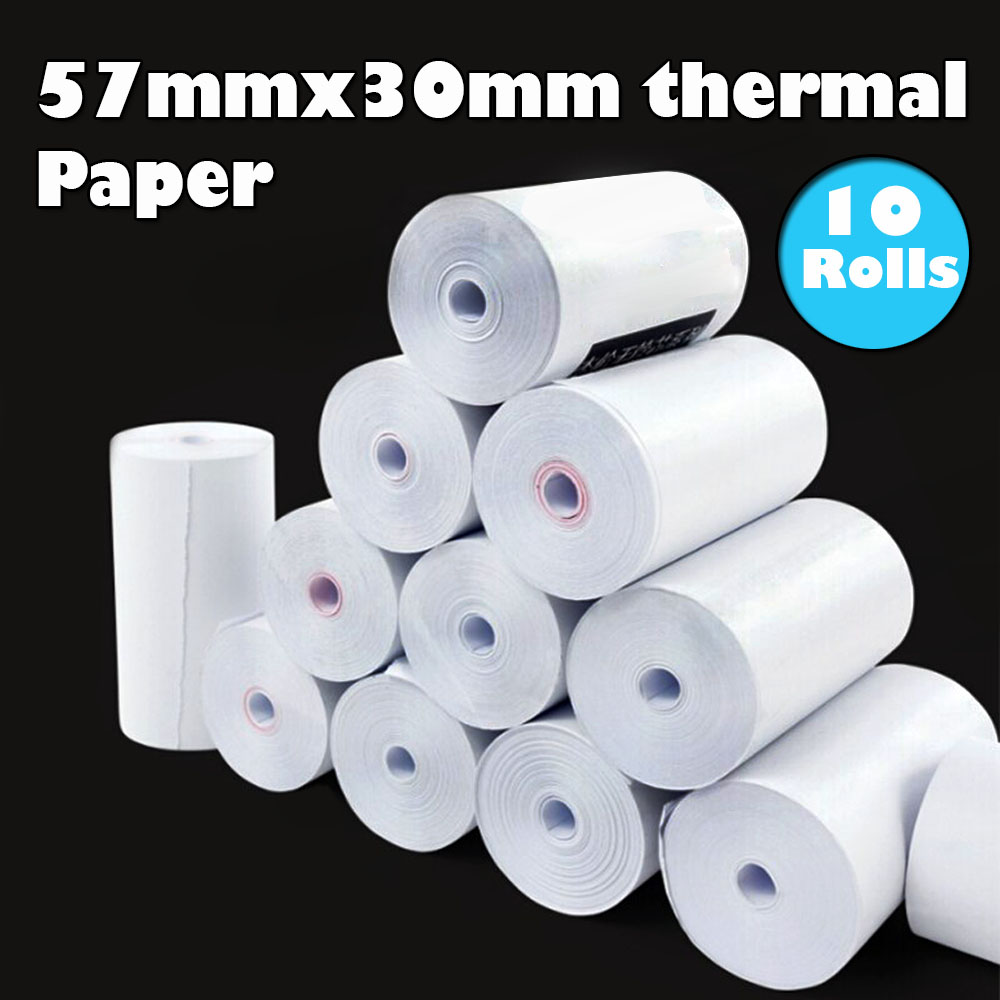 10 Rolls 57mm30mm Size Thermal Receipt Paper Roll Suitable For Portable Bluetooth Thermal 0505