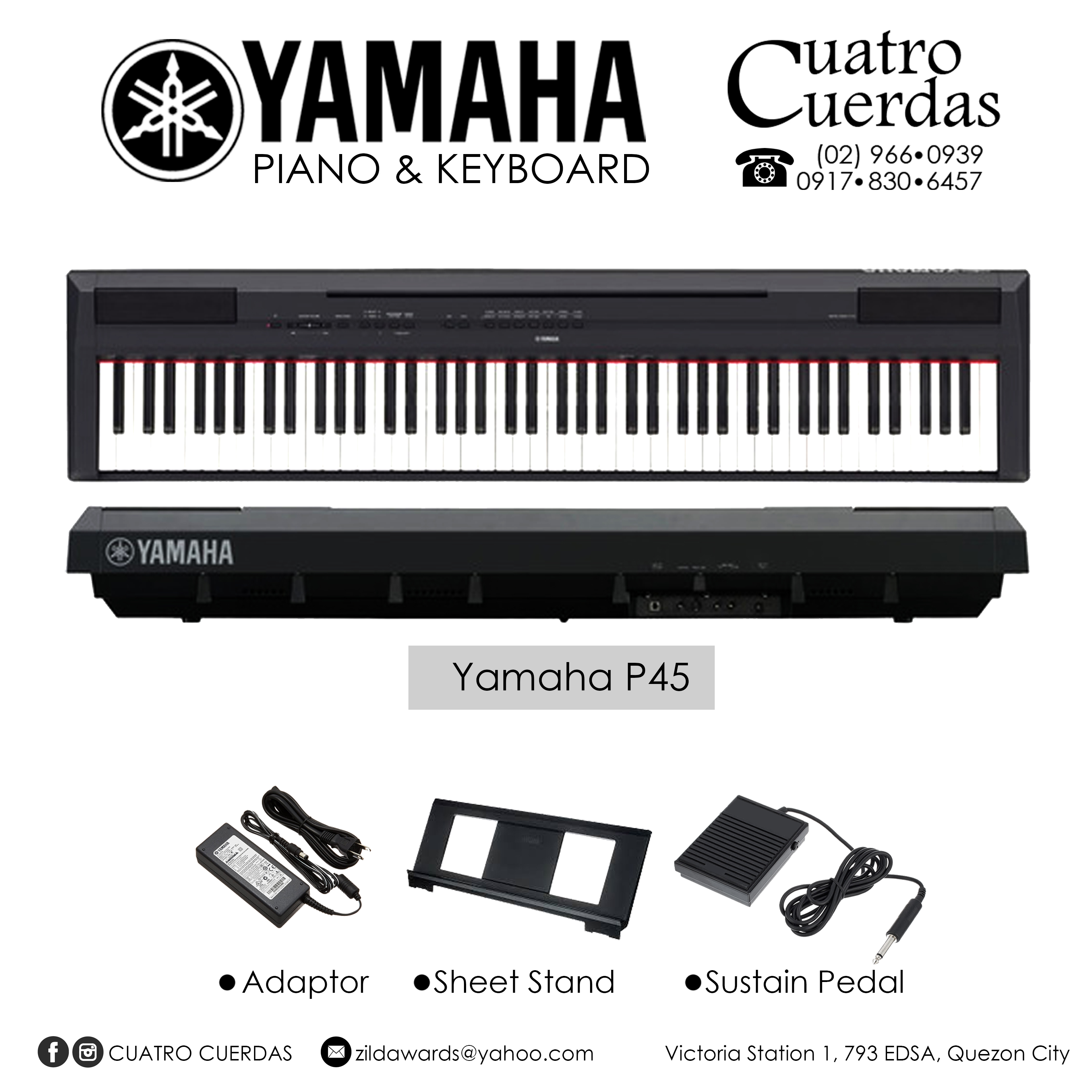 Yamaha P-45 88-Keys Digital Piano - Black