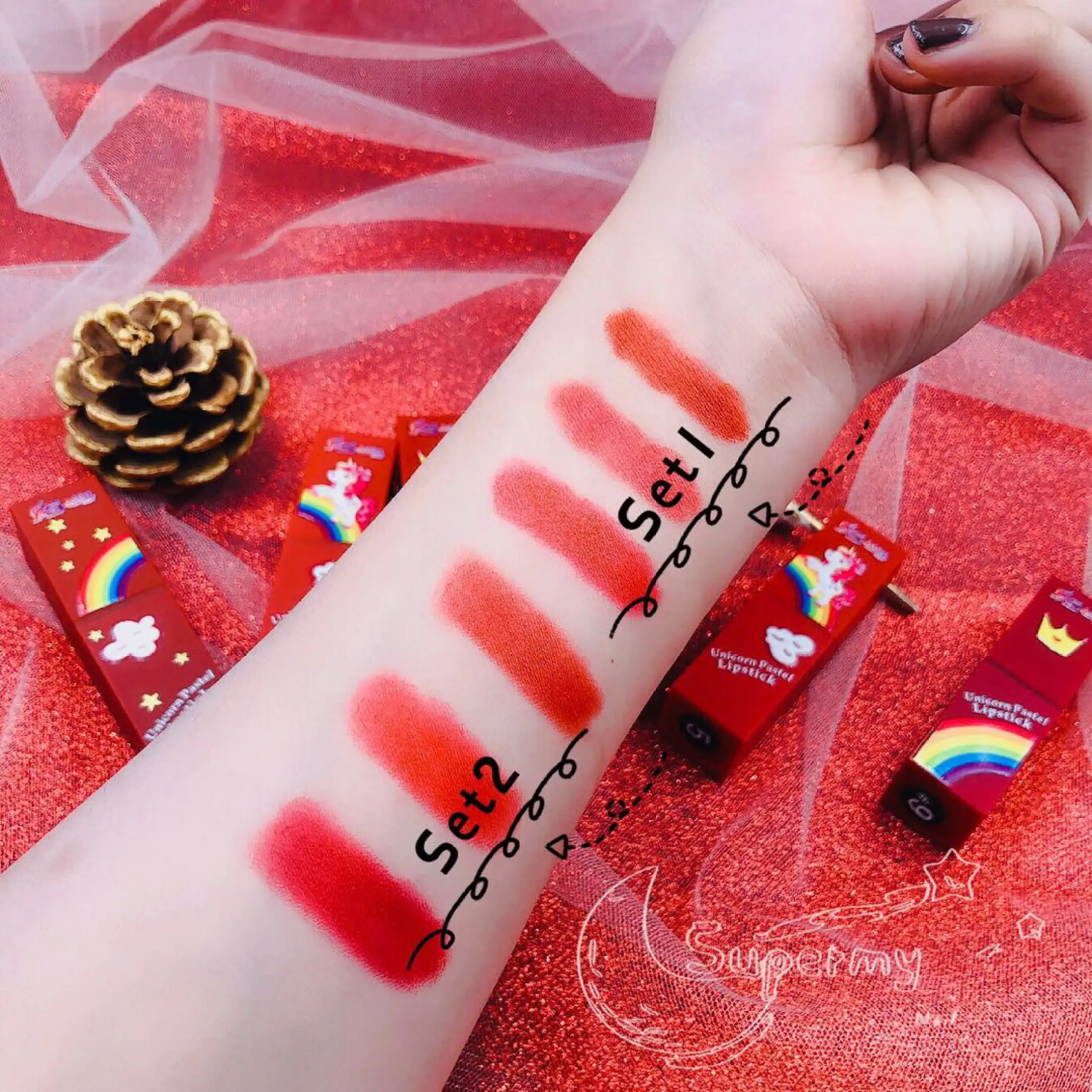 rainbow lipstick set