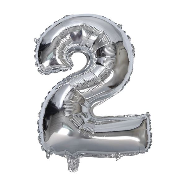 32 inches Silver Number Digit Foil Balloons Helium Balloons Birthday Wedding Decorations Air Balloons Party Event Silver 2