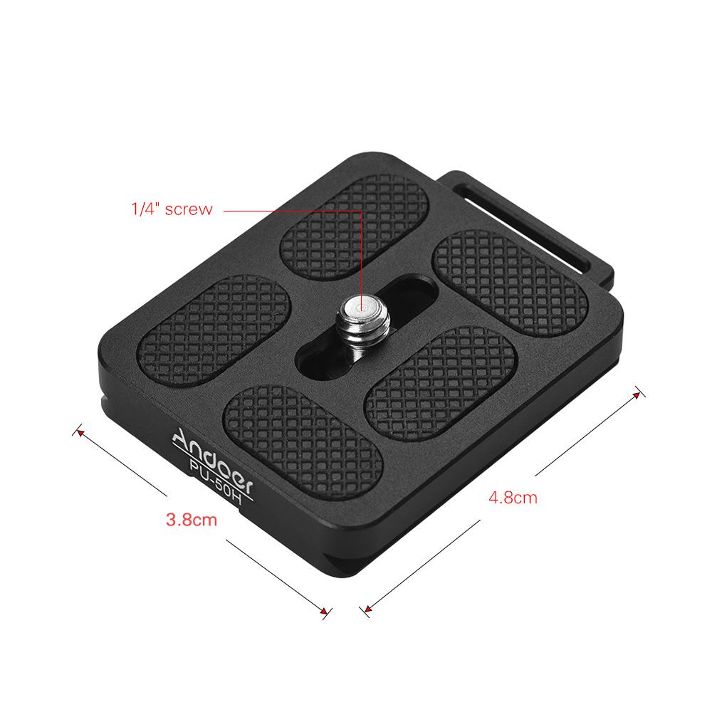 Andoer PU-70H 70mm Quick Release QR Plate with Attachment Loop for Arca Swiss Tripod Head