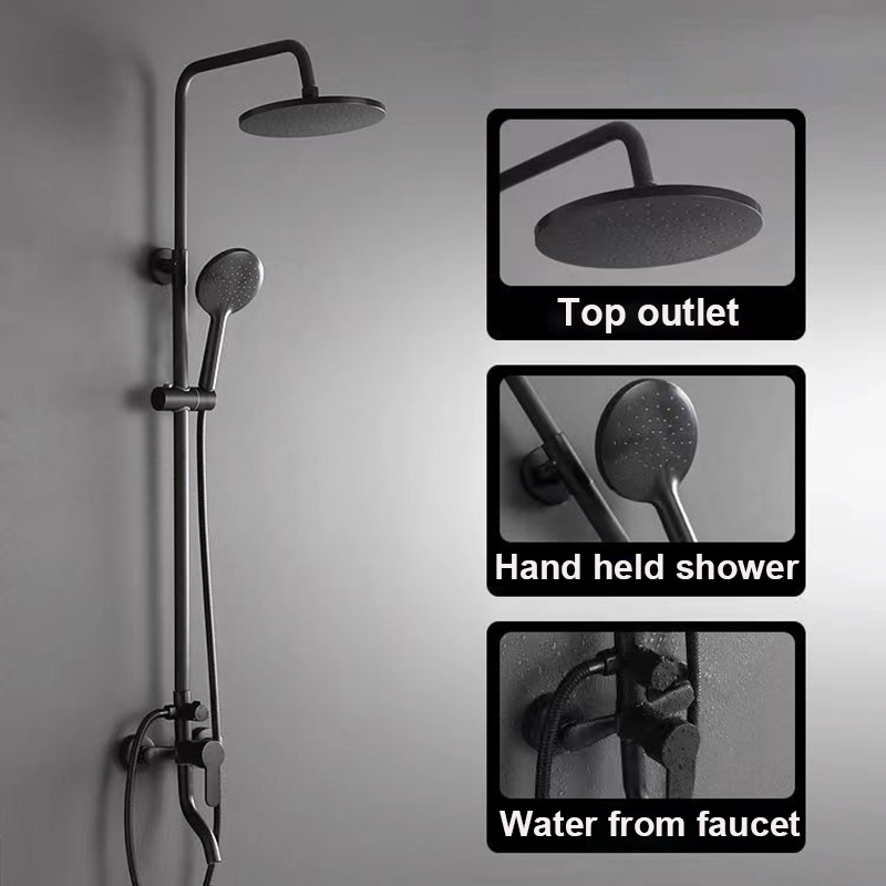 KOTOT 304 stainless steel bathroom 3-in-1 brass shower with shower ...