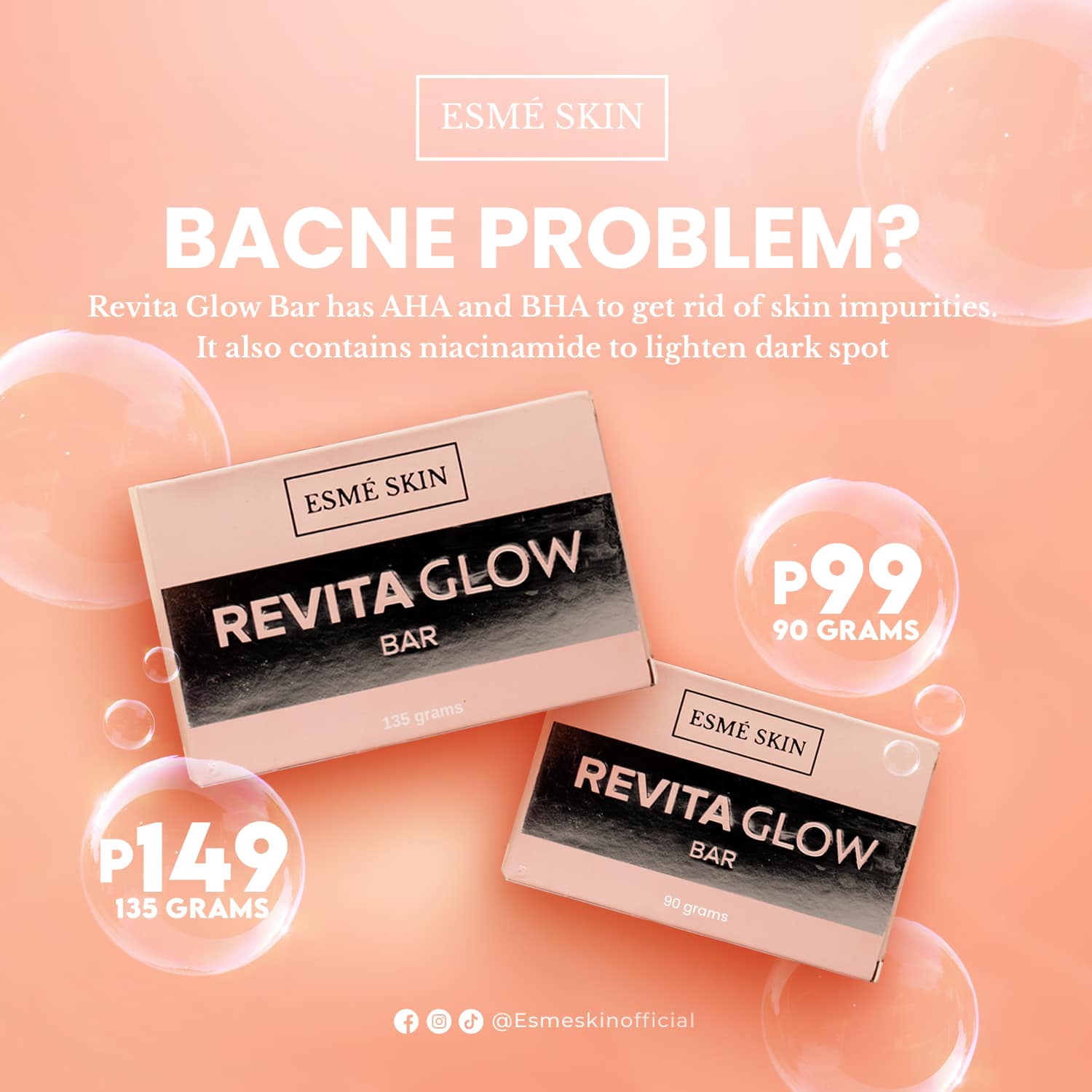 ESME SKIN REVITA GLOW BAR SOAP Lazada PH