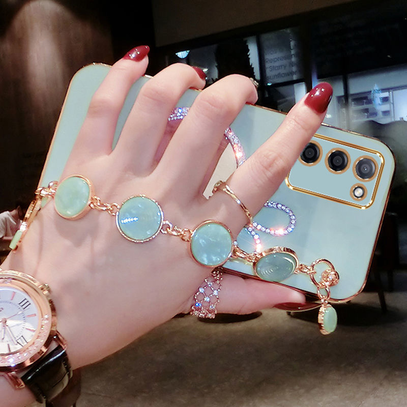 AnDyH Precise camera protection case For OPPO A55 cases Bunny makeup mirror with gemstone bracelet