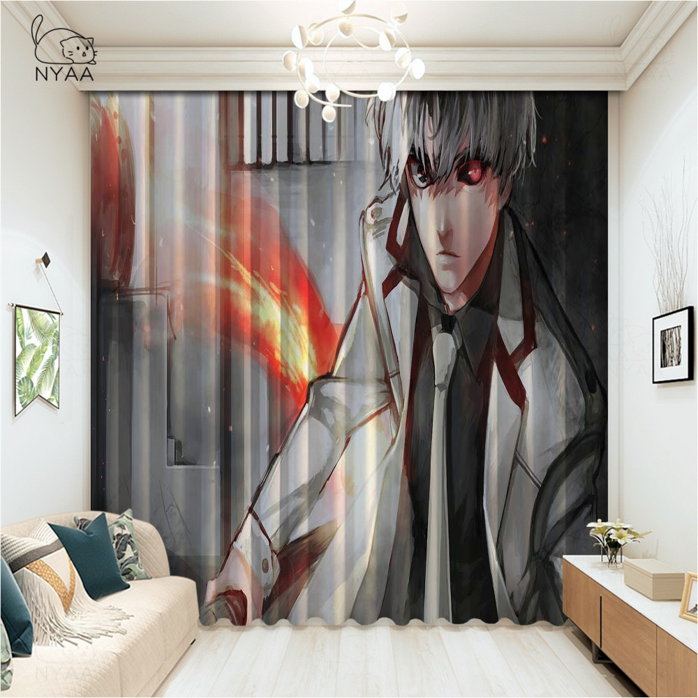 NYAA Anime Tokyo Ghoul Micro Shading Curtain Block Out Fabric Drapes  Insulated Window Curtains Living Room | Lazada PH