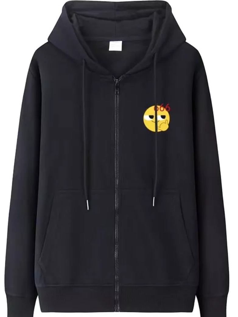 Trendy Emoticon Hoodie Jacket with Zipper for Unisex (Call Sign