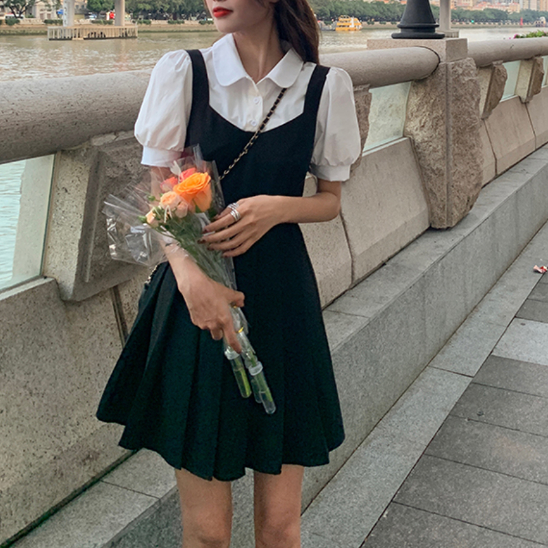 Vintage One Piece Dress Korean Short Sleeve Elegant Y2k Mini Dresses Women Casual Gothic Black Dress Summer 21 Kawaii Lolita Lazada Ph