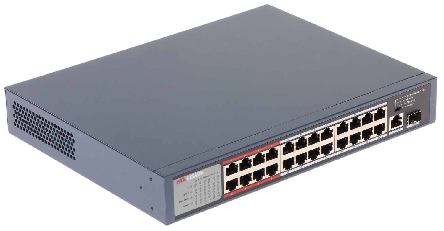 DS-3E0326P-E/M(B) HIKVISION 26-Port FE Unmanaged PoE Switch [24 x FE PoE RJ45 + 1 x GbE RJ45, 1 x Gb | Lazada PH