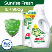 Ariel Liquid Detergent Sunrise Fresh 1 Bottle + 900 Refill