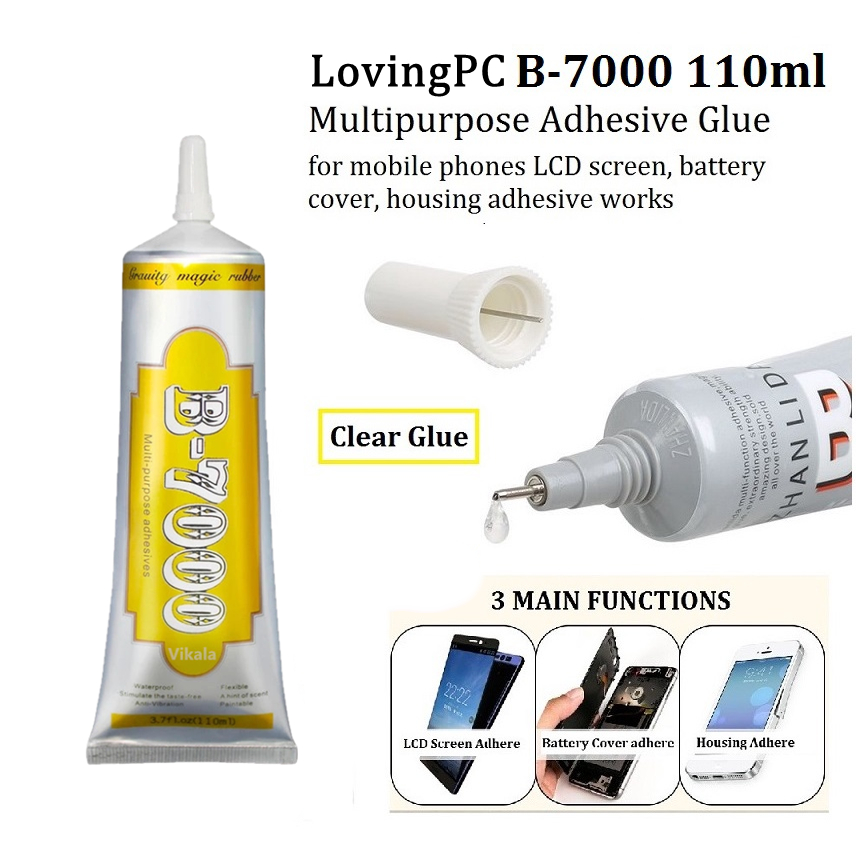B7000 Craft Glue with Tips, Fabric Glue B7000 Rhinestone Crafts Clear  Liquid Glue Super Adhesive for Cell Phone Repair, Clothes, Metal Stone  Beads