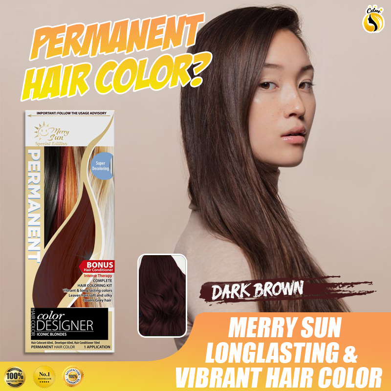 Merry Sun Permanent Hair Color , Complete Hair Coloring Kit with Hair  Conditioner , Radiant Color , Soft & Healthy Hair | Lazada PH