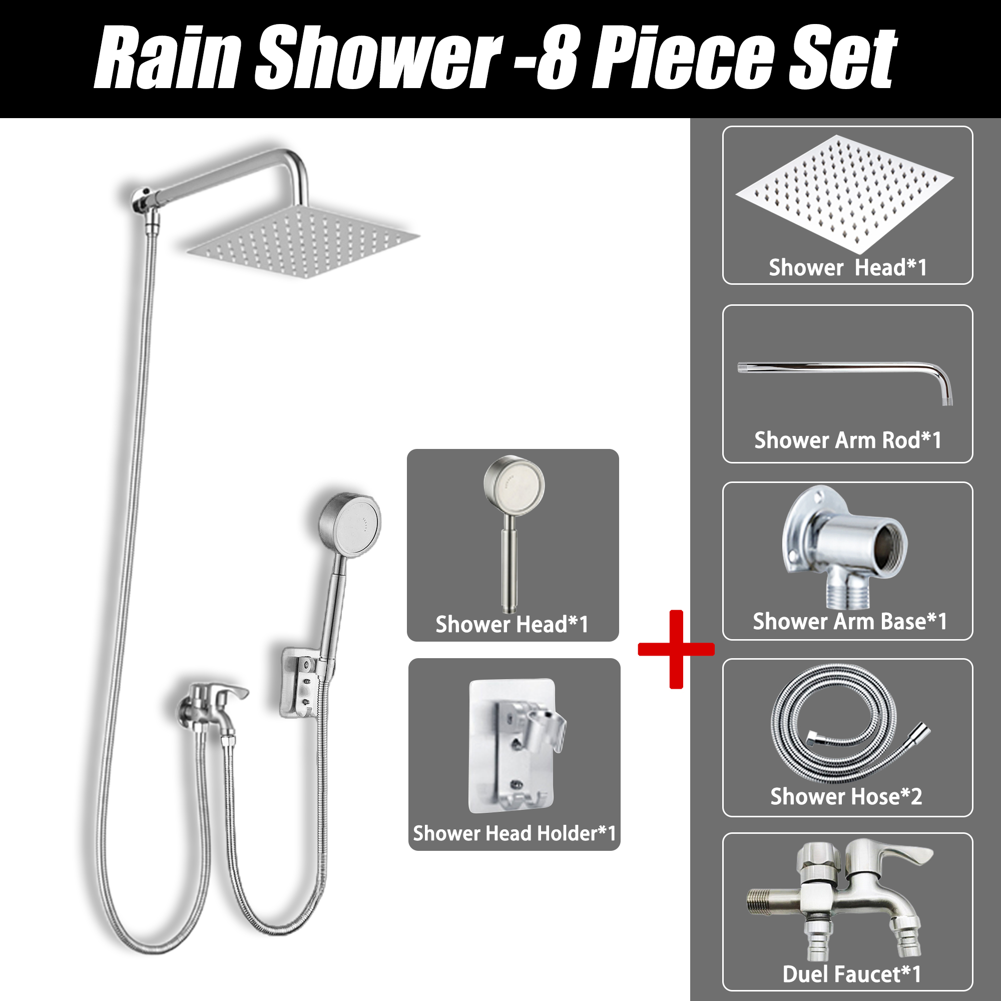 304 stainless steel bathroom shower set single-point water heater ...