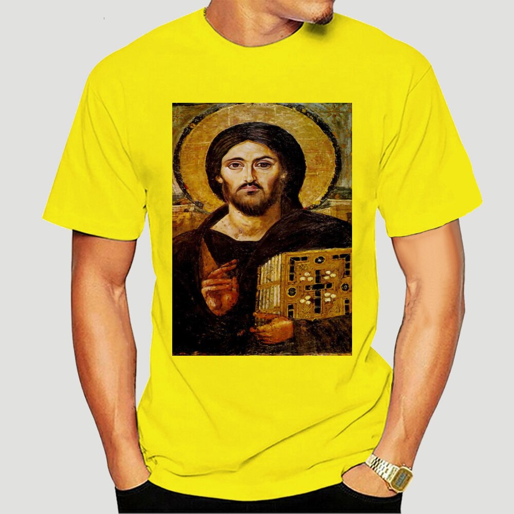 Streetwear Christ Pantocrator Jesus Christian religious icon T-shirt ...