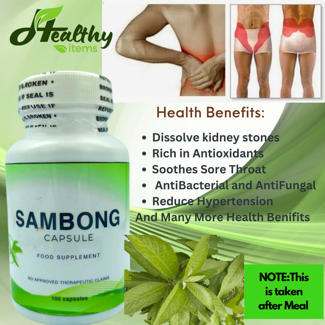 SAMBONG CAPSULES 100 Pure AntiUTI and Kidney Stones Removal (100 Capsule) 500 mg Herbal