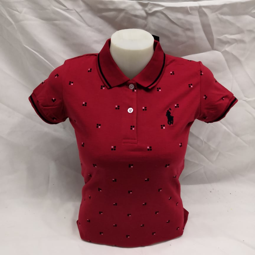 red polo shirt no collar