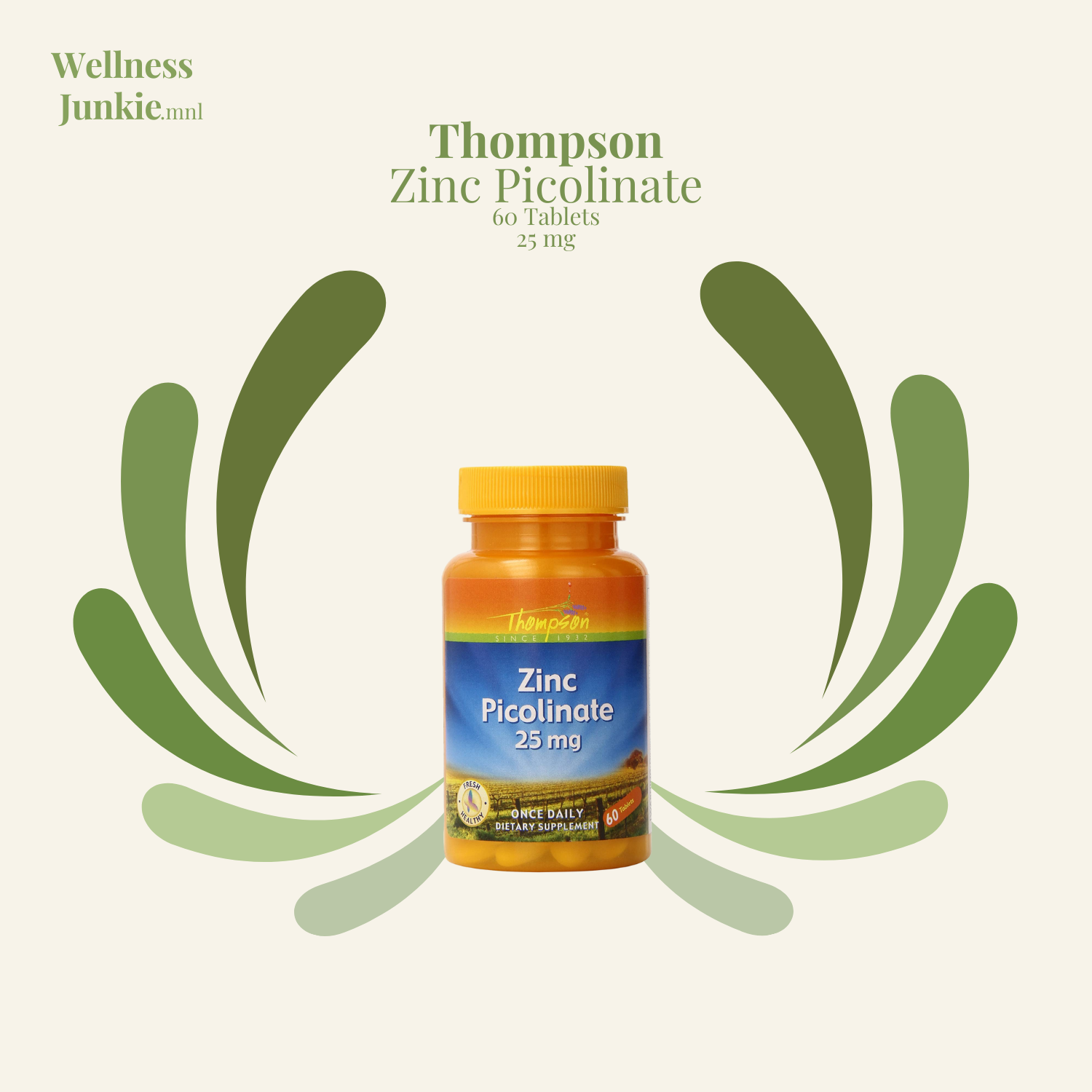 Thompson Zinc Picolinate 25 mg, 60 Tablets Lazada PH