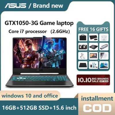 【COD】16 free gifts / laptop for sale brand new / TUF gaming laptop I RGB keyboard I 120Hz I 1080p IPS FHD I 8GB Memory I 512GB SSD I NVIDIA GTX1050-3G I English version system I professional e-sports game notebook